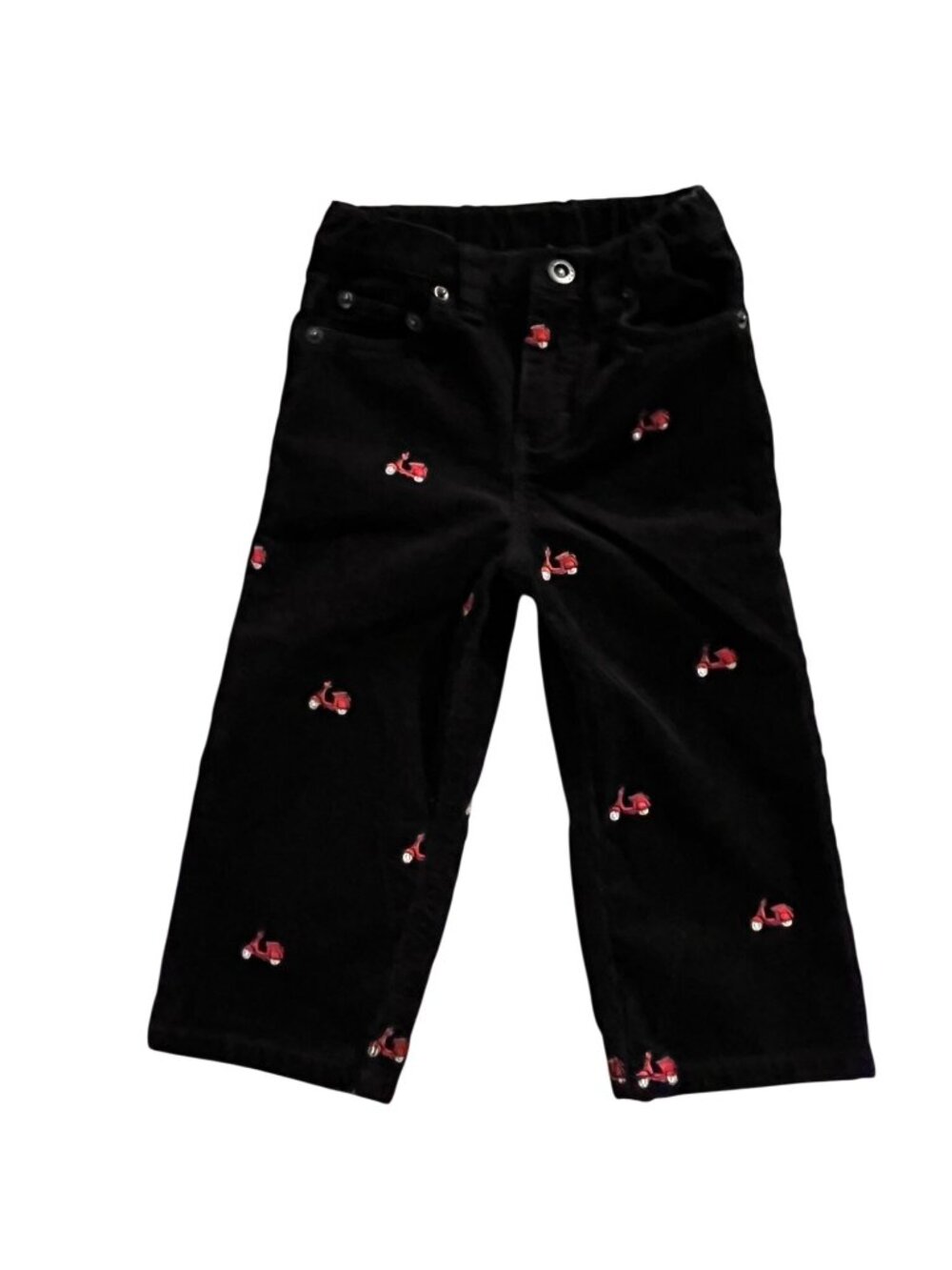 Hartstrings Boys 24 Month Black Corduroy Pants Red Scooters